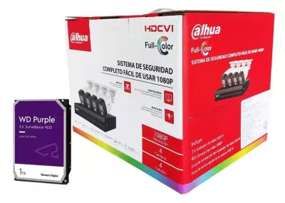 Kit FullColor 4 Cámaras Microfono 1080p 2mp 1tb P2p Dahua