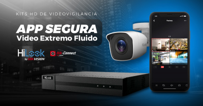 KIT Hilook TurboHD 1Mp / DVR 4 canales / 4 Cámaras Bala de Policarbonato