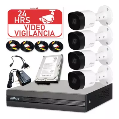 Kit Dahua 4 Camaras + Disco Linea Basic